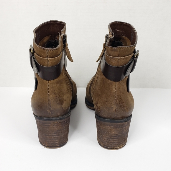 Franco Sarto Brown LINDEN Leather Ankle Bootie 8 - Picture 7 of 11